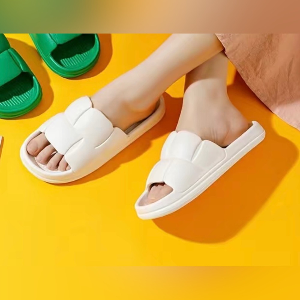 NEW - White Slide Sandals